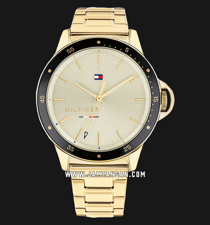 Tommy Hilfiger 1782025 Ladies Gold Dial Gold Stainless Steel Strap