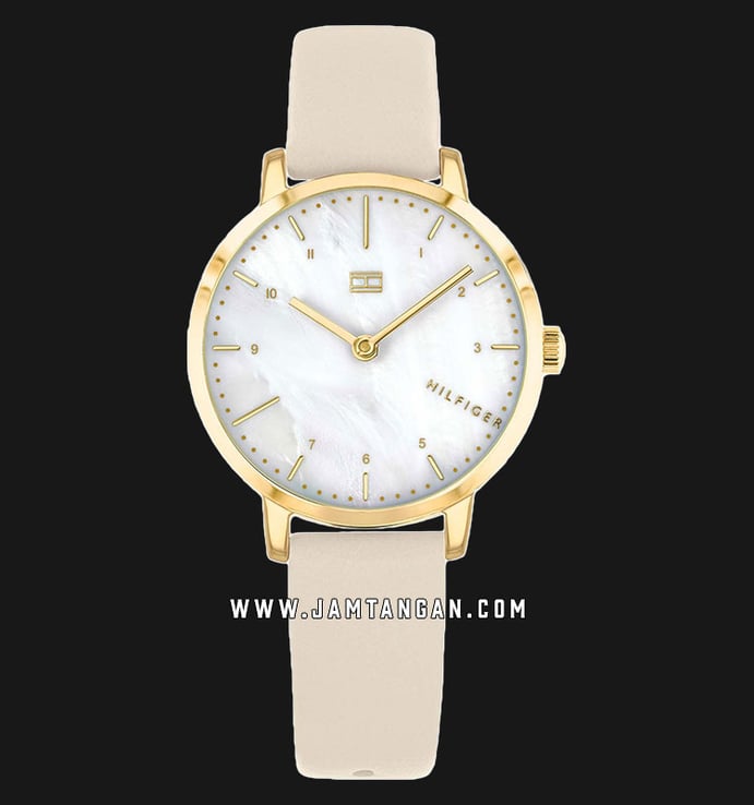 Tommy Hilfiger 1782038 Lily Ladies Mother Of Pearl Dial Beige Leather Strap