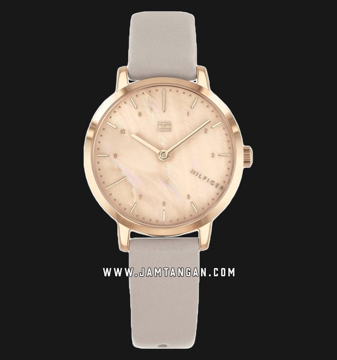 Tommy Hilfiger 1782039 Lily Ladies Mother Of Pearl Dial Grey Leather Strap