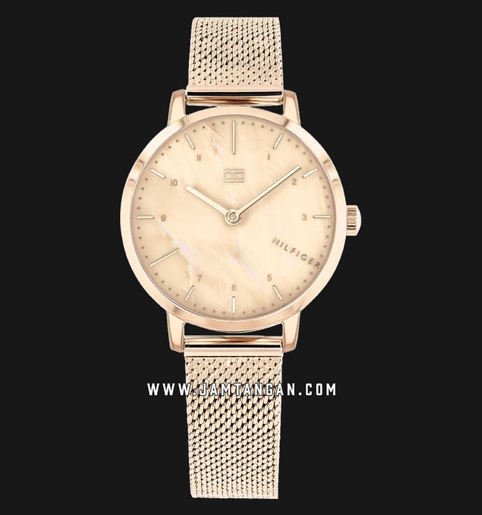 Tommy Hilfiger 1782042 Lily Ladies Mother Of Pearl Dial Rose Gold Mesh Strap
