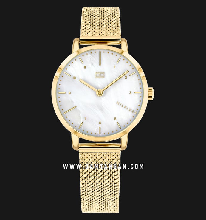 Tommy Hilfiger 1782043 Lily Ladies Mother Of Pearl Dial Gold Mesh Strap