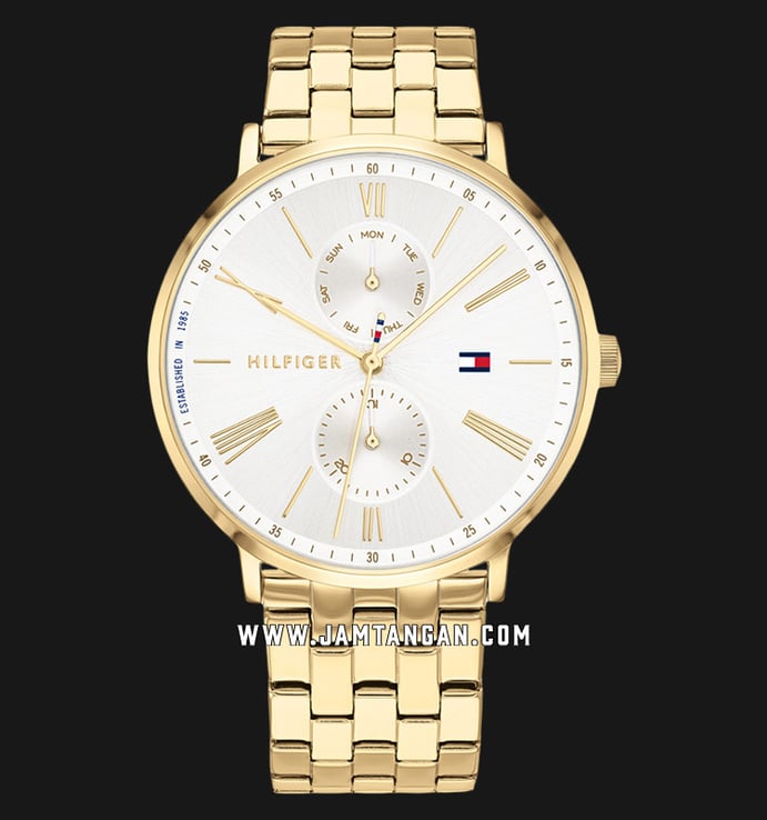 Tommy Hilfiger Jenna 1782069 Ladies Silver Dial Gold Stainless Steel Strap