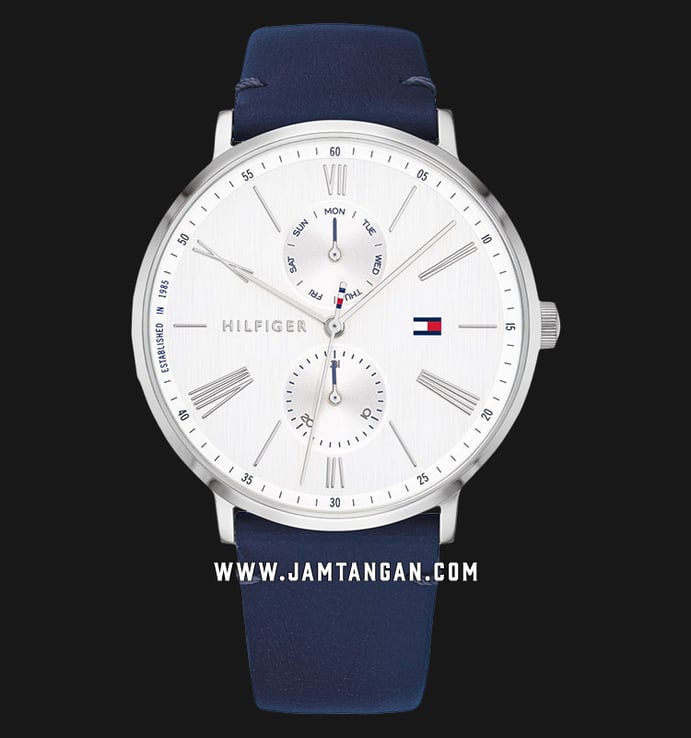 Tommy Hilfiger Jenna 1782072 Ladies White Dial Blue Leather Strap