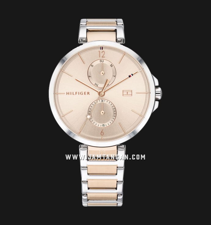 Tommy Hilfiger Angela 1782127 Ladies Rose Gold Dial Dual Tone Stainless Steel Strap