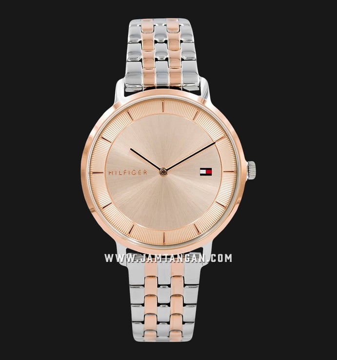 Tommy Hilfiger Tea 1782284 Light Rose Gold Dial Dual Tone Stainless Steel Strap