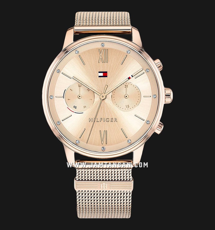 Tommy Hilfiger Blake 1782303 Rose Gold Dial Rose Gold Stainless Steel Mesh Strap