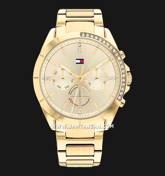 Tommy Hilfiger Kennedy 1782385 Gold Dial Gold Stainless Steel Strap