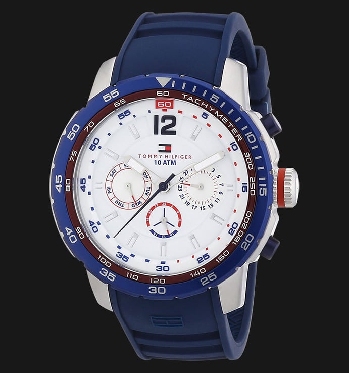 Tommy Hilfiger 1790887 Multi Function White Dial Rubber Strap