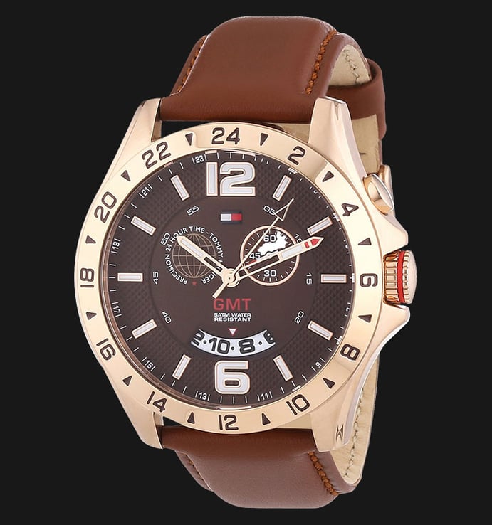 Tommy Hilfiger 1790974 Cool Sport Stainless Steel Brown Leather Strap
