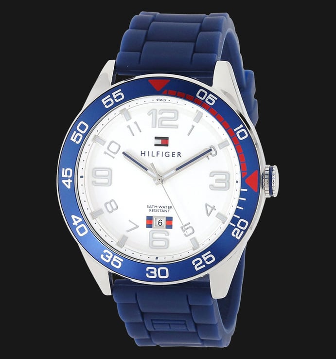 Tommy Hilfiger 1790977 Stainless Steel Watch With Blue Silicone Band