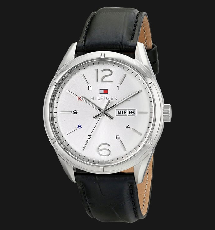 Tommy Hilfiger 1791060 Stainless Steel Black Leather Strap