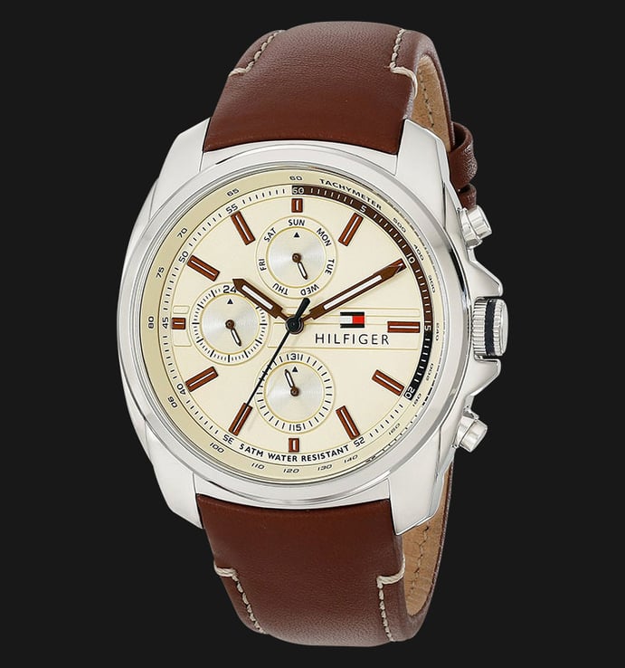 Tommy Hilfiger 1791079 Stainless Steel Brown Leather Strap