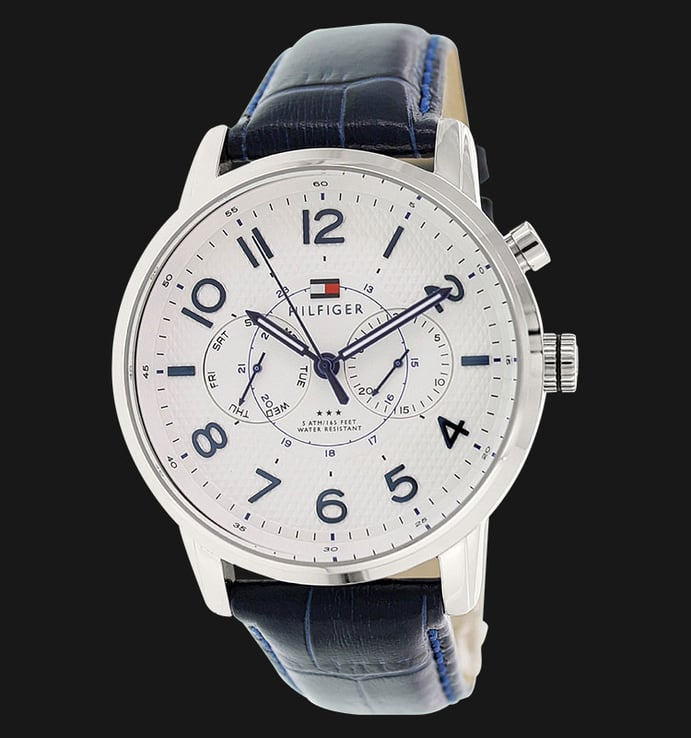 Tommy Hilfiger 1791085 Stainless Steel Blue Leather Strap