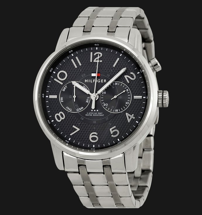 Tommy Hilfiger 1791086 Black Dial Stainless Steel Silver