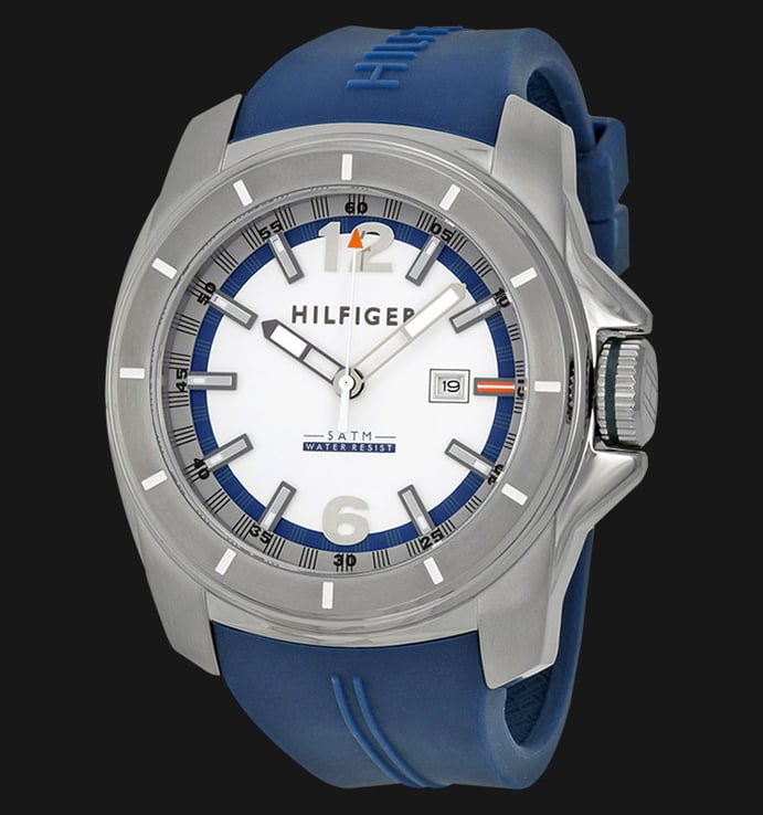Tommy Hilfiger 1791113 Stainless Steel Blue Rubber Strap
