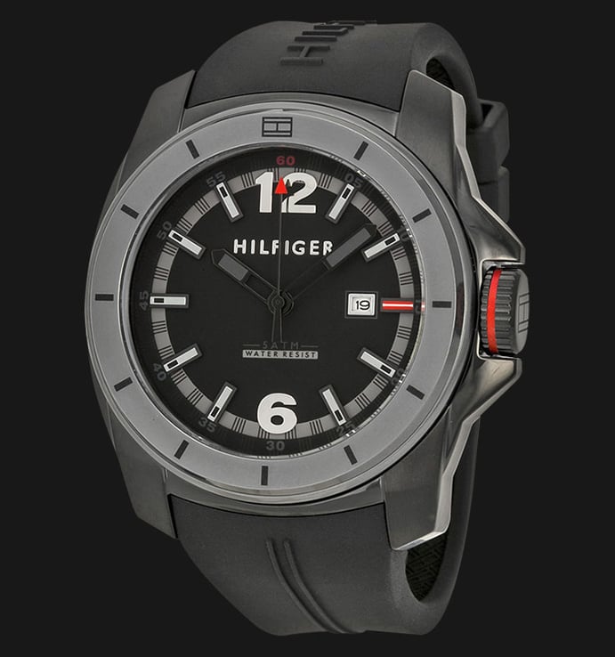 Tommy Hilfiger 1791114 Stainless Steel Black Rubber Strap