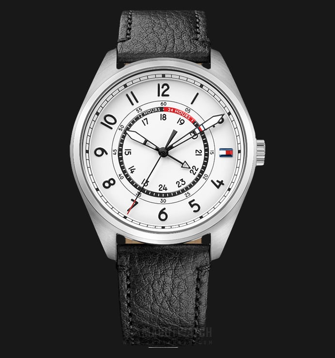 Tommy Hilfiger 1791373 Dylan White Dial Leather Strap