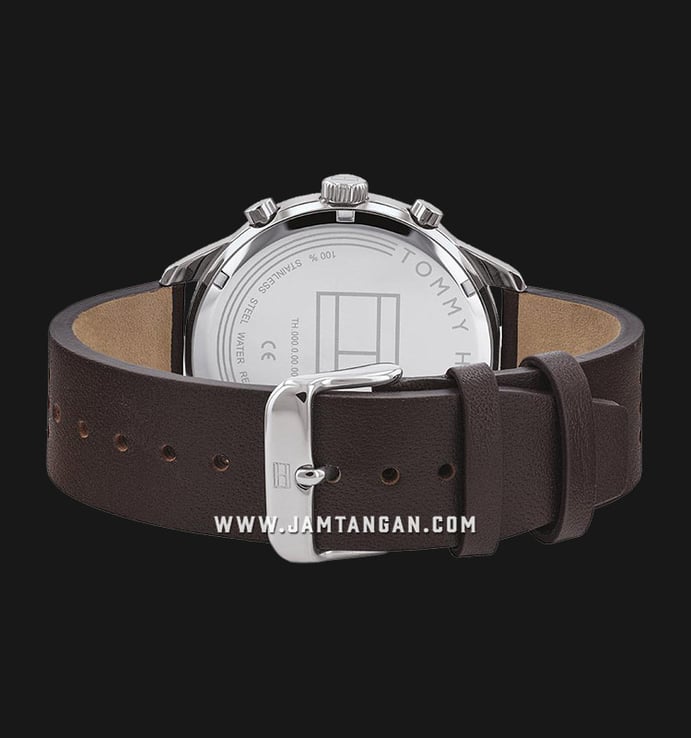Tommy Hilfiger 1791579 Chase Men Grey Dial Brown Leather Strap