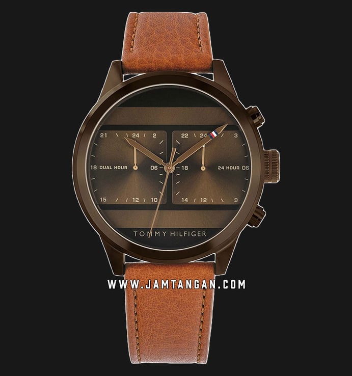 Tommy Hilfiger 1791594 Icon Men Brown Dial Tan Leather Strap