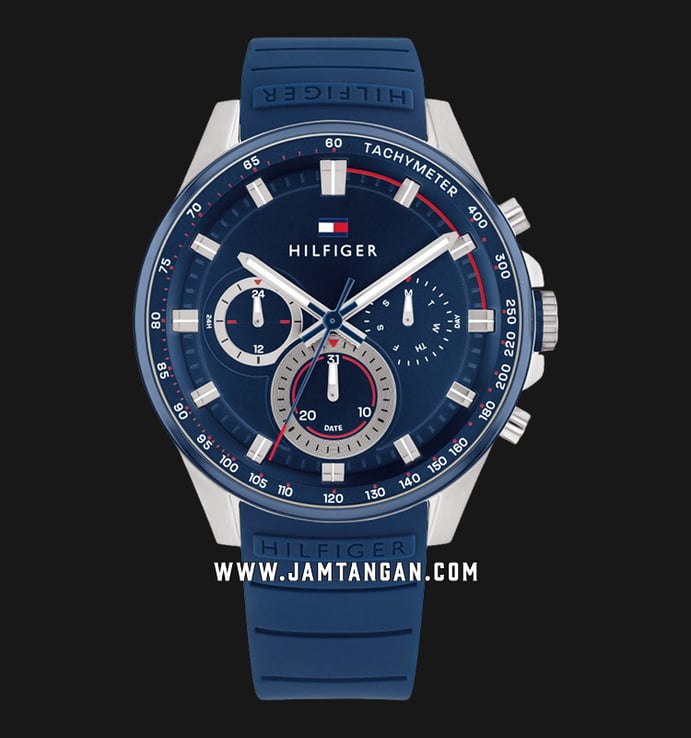 Tommy Hilfiger Max 1791970 Blue Dial Blue Rubber Strap