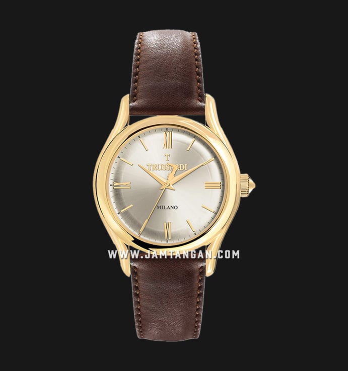 Trussardi T-Light R2451127003 Milano Silver Dial Brown Leather Strap