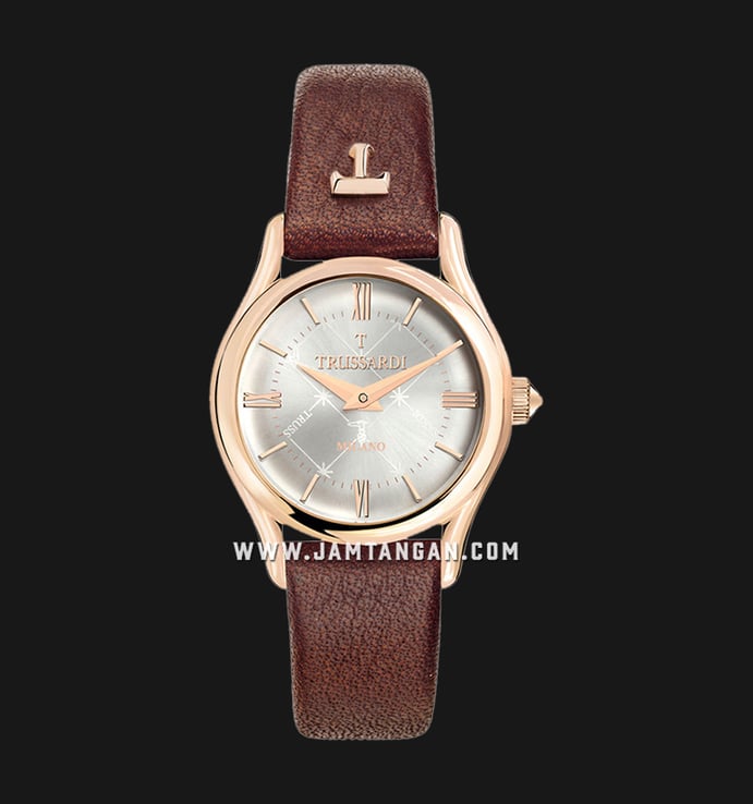 Trussardi T-Light R2451127501 Milano Silver Dial Brown Leather Strap