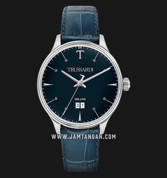 Trussardi T-Complicity R2451130001 Milano Blue Dial Blue Leather Strap