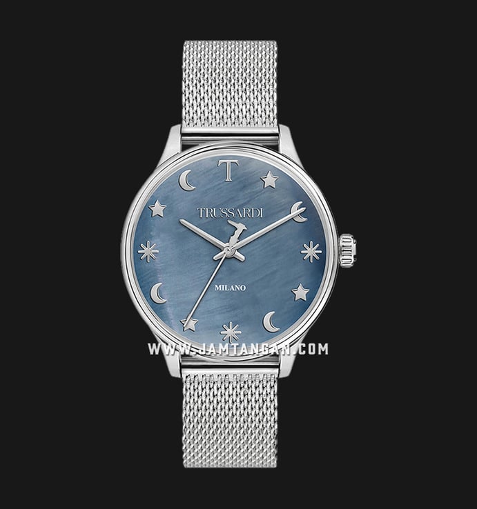 Trussardi T-Complicity R2453130504 Milano Blue Mother of Pearl Dial Stainless Steel Strap