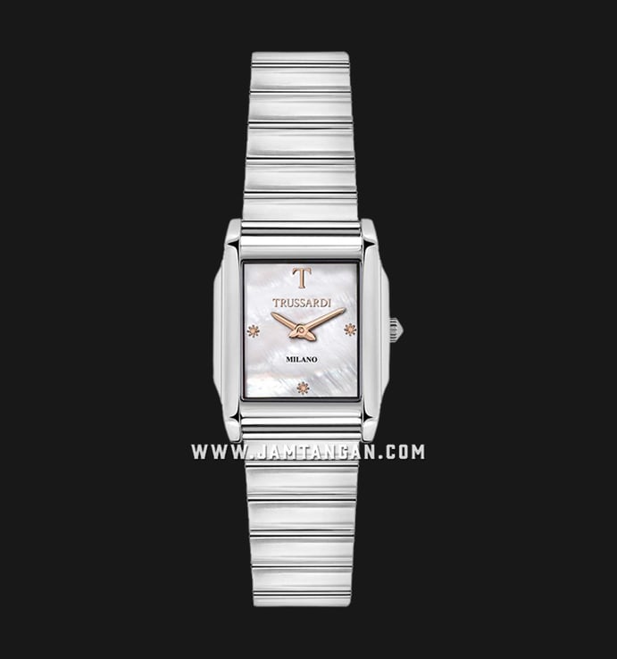 Trussardi T-Geomatric R2453134501 Milano Silver Mother of Pearl Dial Stainless Steel Strap