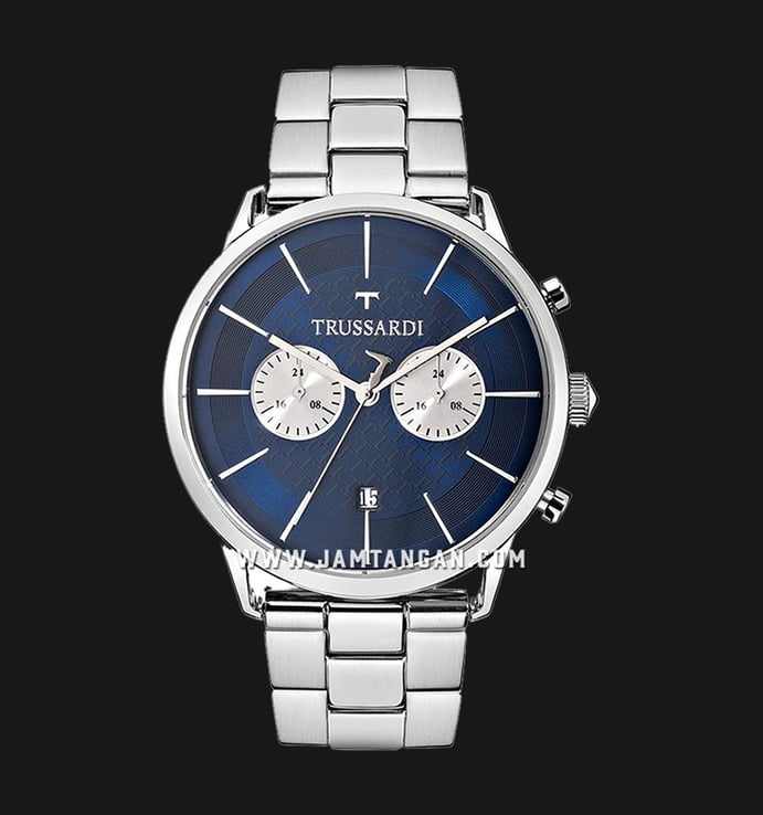 Trussardi T-World R2473616003 Milano Chronograph Blue Dial Stainless Steel Strap