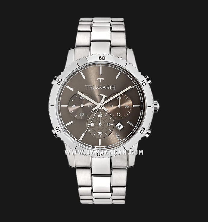 Trussardi T-Style R2473617003 Milano Chronograph Taupe Dial Stainless Steel Strap
