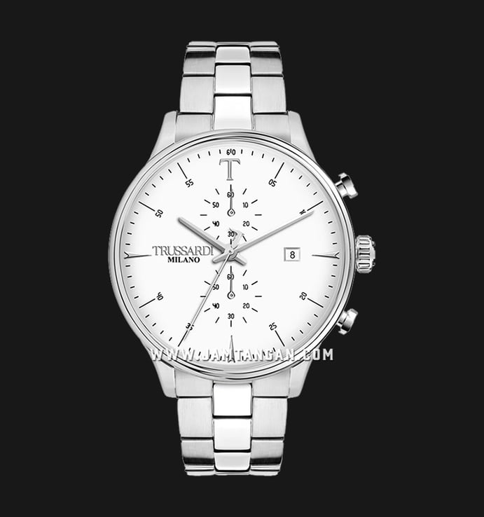 Trussardi T-Complicity R2473630003 Milano Chronograph Silver Dial Stainless Steel Strap