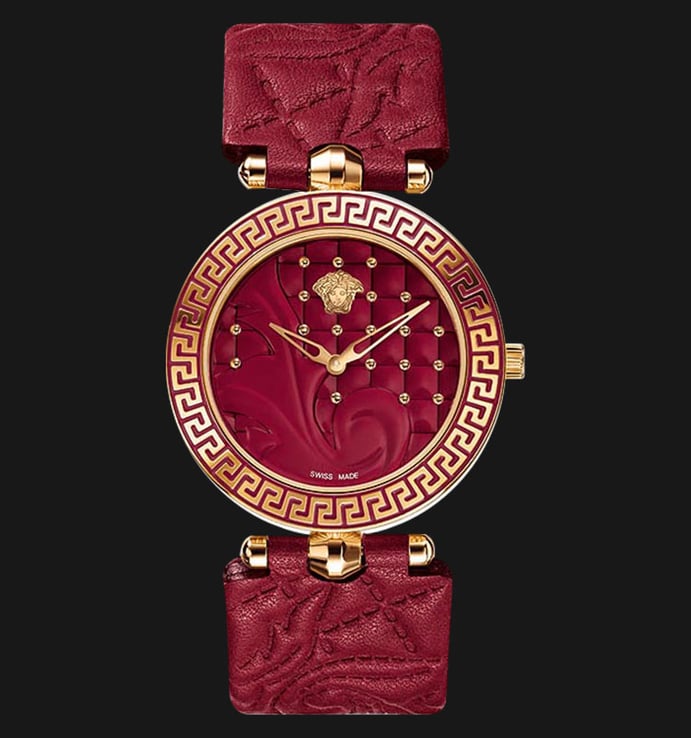 VERSACE VK705 0013 Vanitas Rose Gold Ion Plated Leather Strap