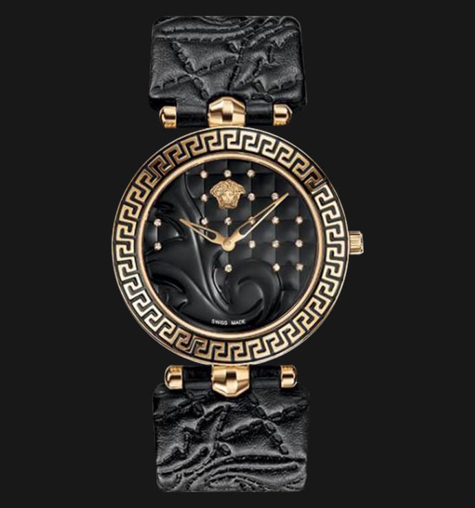 VERSACE VK707 0013 Vanitas Rose Gold Ion Plated Leather Strap