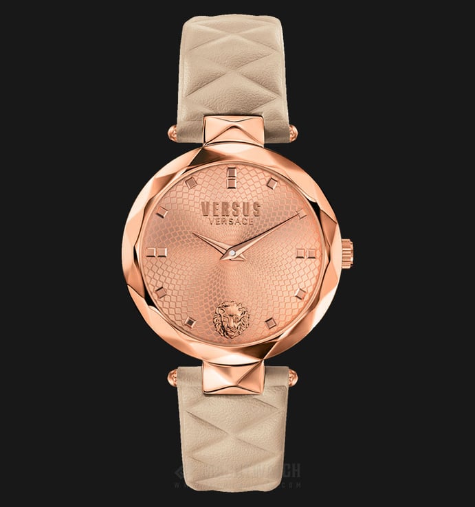 VERSUS SCD08 0016 Covent Garden Women Rosegold Pattern Dial Leather Strap