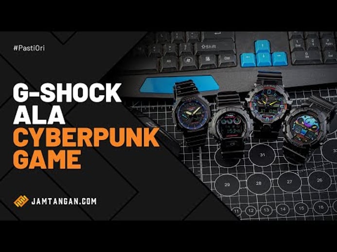 Casio G-Shock GA-2100RGB-1ADR Virtual Rainbow Digital Analog Dial Black Resin Band
