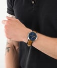 Fossil Minimalist FS5928 Chronograph Blue Dial Brown Leather Strap-8
