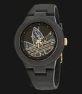 Adidas ADH3047 Aberdeen Black and Gold Dial Silicone Strap Watch-0