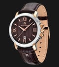 Aigner Triento A09010 Brown Texture Dial Brown Genuine Leather Strap-0