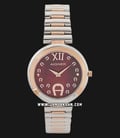 Aigner Gorizia A106206 Ladies Red Mother Of Pearl Dial Dual Tone Stainless Steel Strap-0