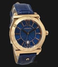 Aigner Bolzano A24116F Men Blue Dial Rose Gold Case Blue Leather Strap + Extra Black Leather Strap-0