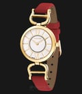 Aigner Chieti A24205A Ladies White Dial Gold Case Red Leather Strap-0