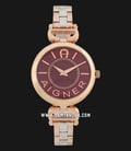 Aigner Chieti Big A24253B Ladies Red Dial Rose Gold Stainless Steel Strap-0