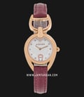 Aigner Garda A24266 Ladies White Dial Rose Gold Case Red Leather Strap-0