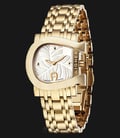 Aigner Genua Due A31654 Ladies White Pattern Dial Gold Stainless Steel-0