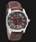 Aigner Lazio II A32190A Men Brown Pattern Dial Brown Leather Strap + Extra Black Leather Strap-0