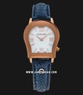 Aigner Vittoria A32297F Ladies Mother of Pearl Dial Rose Gold Case Blue Leather Strap-0