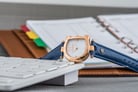 Aigner Arco A34218 Ladies White Pattern Dial Rose Gold Case Blue Leather Strap-1