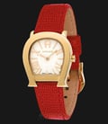 Aigner Varese A45209 Ladies White Pattern Dial Gold Case Red Leather Strap-0