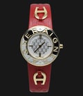 Aigner Aversa A51201F Silver Texture Dial Red Genuine Leather Strap-0